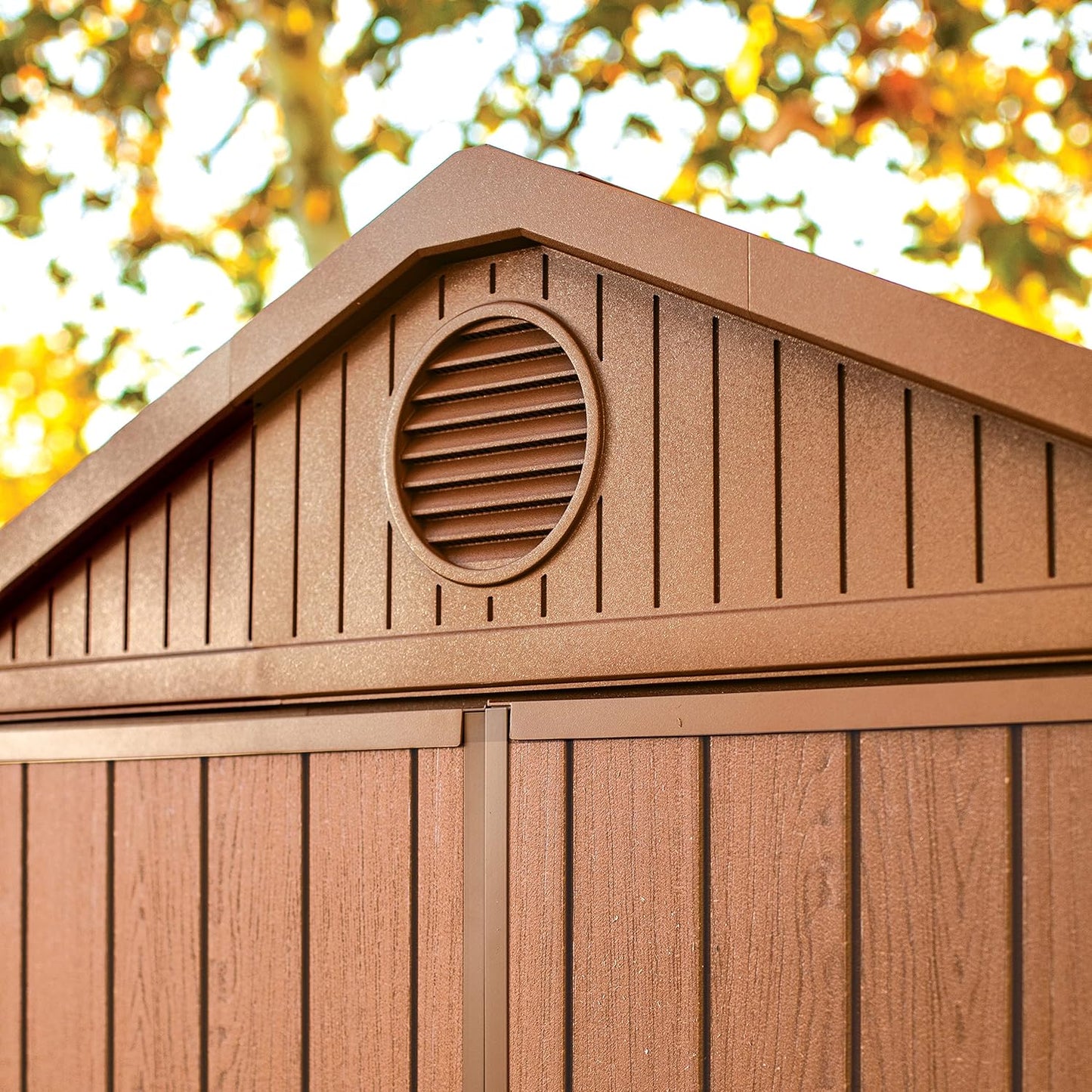 Darwin Outdoor Apex Double Door Garden Storage Shed 6 X 4Ft Brown Wood Look and Feel | Fade Free | All Weather Resistant | Safe and Secure | Zero Maintenance | 15 Year Warranty